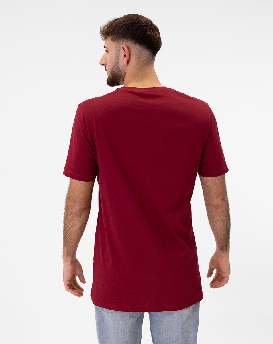 Jako 6150 Classico - T-Shirt Uomo In Poliestere, Girocollo A Costine, Bordeaux (Taglia M)