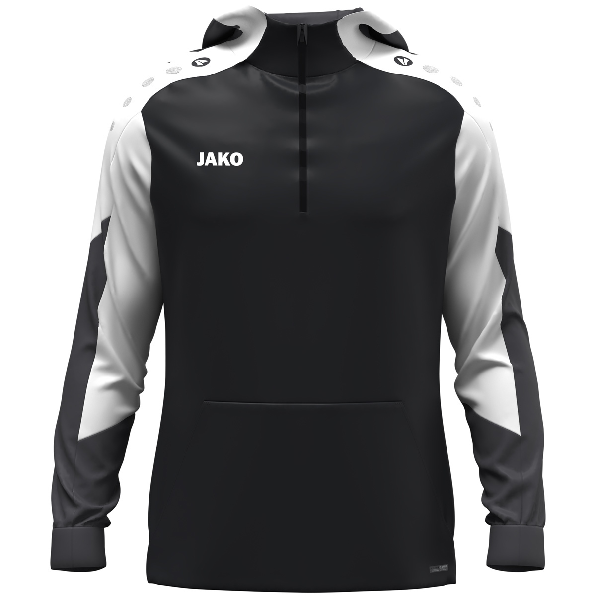 JAKO Zip Hoodie Dynamic (schwarz/weiß/anthrazit / Größe 164 / Kinder)