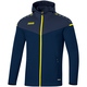 Hooded jacket Champ 2.0 seablue/dark blue/neon yellow Picture on person