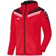 Hooded jacket Pro red/black/white Front View