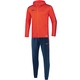 Polyster tracksuit Striker 2.0 with hood flame/navy Front View