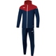 Polyster tracksuit Champ 2.0 with hood marine/chili rot Front View