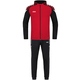 Tracksuit Polyester Performance with hood red/black Front View