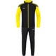 Tracksuit Polyester Performance with hood black/soft yellow Front View