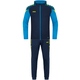 Tracksuit Polyester Performance with hood seablue/JAKO blue Front View