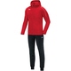 Polyster tracksuit CLASSICO with hood red Front View