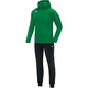 Polyster tracksuit CLASSICO with hood sport green Front View