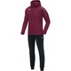 Polyster tracksuit CLASSICO with hood maroon Front View