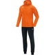 Polyster tracksuit CLASSICO with hood neonorange Front View