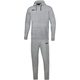 Jogging suit Base with hooded sweater hellgrau meliert Front View