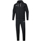 Jogging suit Base with hood schwarz Front View