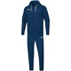 Jogging suit Base with hood marine Front View