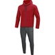 Jogging suit Premium Basics with hood rot meliert Front View