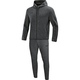 Jogging suit Premium Basics with hood anthrazit meliert Front View