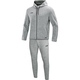 Jogging suit Premium Basics with hood grau meliert Front View