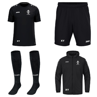 Shirt + Hose + Stutzen ONE + Regenjacke 